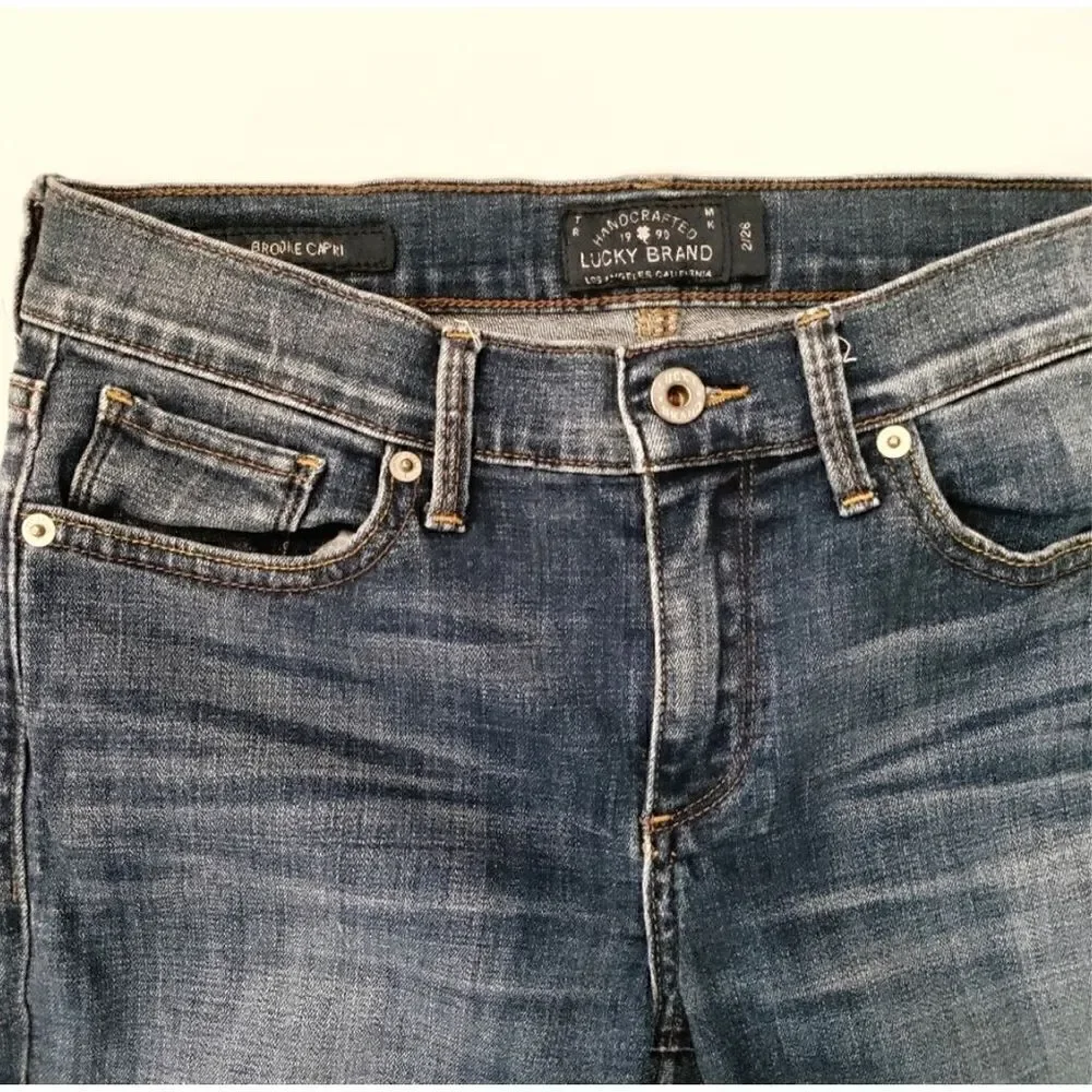 LUCKY BRAND BROOKE CAPRI RELEASED HEM SKINNY JEANS SZ 2/26